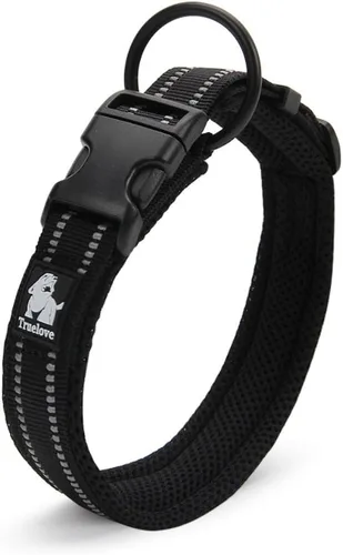 Miniatura 9 de Creation Core Collar reflectante para perro con anillo de malla transpirable, suave acolchado de nailon ajustable, collar para mascotas, 0.6 Negro