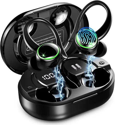 Miniatura 12 de Auriculares inalámbricos Matast, auriculares Bluetooth deportivos, auriculares con gancho para el oído IP7 impermeables con entrenamiento