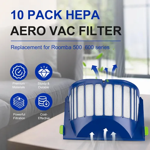 Miniatura 2 de Funmit Filtro Aero Vac de repuesto para Roomba 500 y 600 Series 536 550 595 614 618 620 630 635 645 650 655 660 665 671 675 677 680 690 694 695