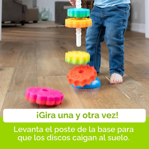 Miniatura 8 de Fat Brain Toys SpinAgain, juguetes para apilar y girar para bebés y niños pequeños de 1 año o más