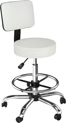 Miniatura 13 de OmySalon Silla de dibujo, silla ergonómica de escritorio de oficina con soporte para espalda, taburete alto ajustable con reposapiés y cojín de Negro