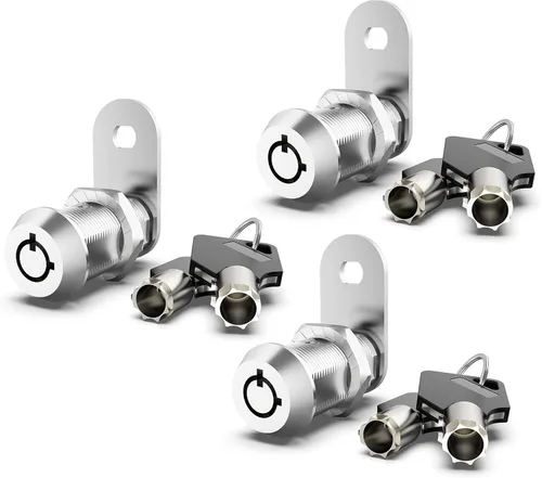Miniatura 10 de Paquete de 6 cerraduras de gabinete con llaves, cerradura de leva RV de 1-1/8 pulgadas con llave similar, cerradura de RV para puerta