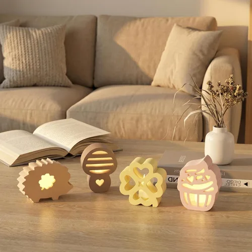 Miniatura 2 de Juego de moldes de silicona huecos 4 en 1 para velas y resina de bricolaje, erizo, hongo, pastel, trébol, molde de 4 cavidades para velas, yeso