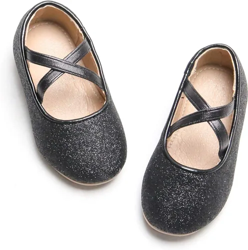 Otter MOMO ToddlerLittle Girls Flower Girl Shoes Ballerina Flats Shoes Slip-on School Party Dress Shoes