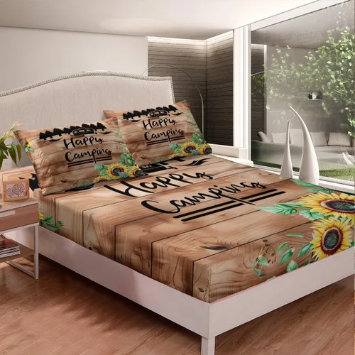 Miniatura 4 de Erosebridal Juego de sábanas tamaño individual de oso marrón para niños y niñas, juego de sábanas de lobo salvaje safari salvaje, juego de sábanas