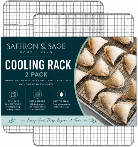 Miniatura 13 de Bandeja y estante para galletas de calidad comercial, bandeja de aluminio para hornear y estante de enfriamiento de acero inoxidable de 13 x 18