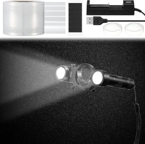 Geelin Pistola de pintura automotriz, sistema de iluminación con pistola de pulverización de luz con película elástica de 1.97 pulgadas x 656 pies