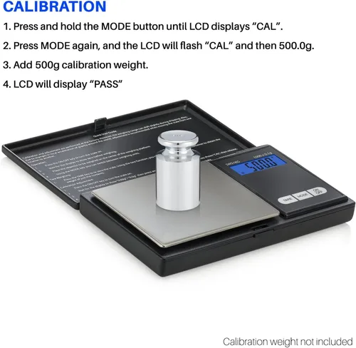 Miniatura 7 de Smart Weigh Báscula digital de bolsillo, precisión de 35.27 oz x 0.00 oz, ideal para joyas, alimentos, hierbas y medicinas, plataforma de acero