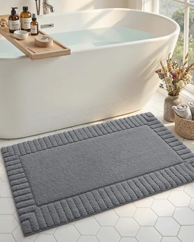 Miniatura 22 de DEXI - Alfombras de baño de 16"x24", alfombras antideslizantes para el suelo del baño, alfombra de baño ultrasuave y absorbente para la ducha, Beige