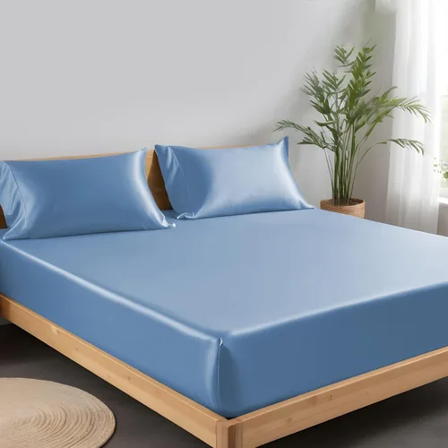 Miniatura 13 de LINENWALAS Tencel Lyocell Sábana bajera solo con ajuste seguro y cómodo en todo el contorno elástico de 16 pulgadas de profundidad, ropa de cama