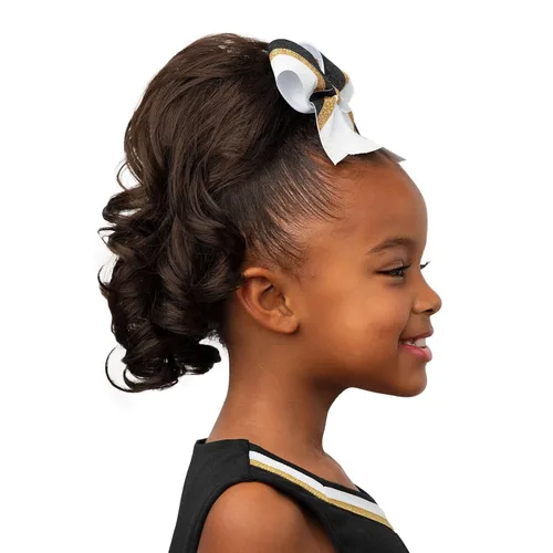 Miniatura 4 de Girly Curls Perfect Curls - Peluca de pelo rizado de 14 pulgadas para niñas jóvenes (castaño)