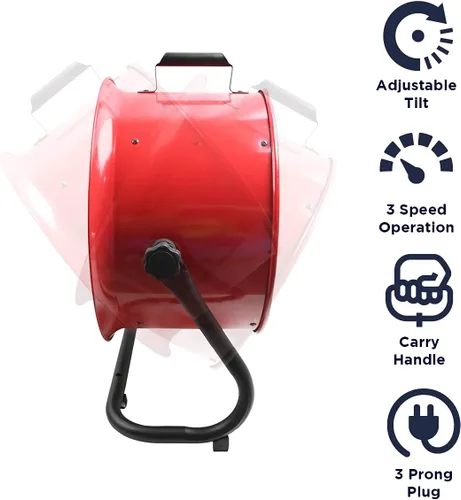 Miniatura 2 de MaxxAir HVFF16T RED UPS Ventilador de suelo, 16 pulgadas, alta velocidad, UPS