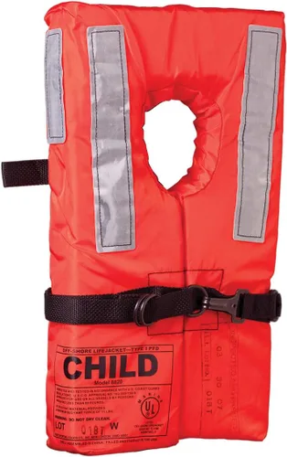 Kent Chaleco salvavidas estilo collar tipo I comercial, naranja