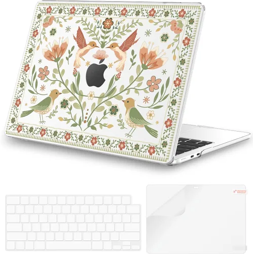 Miniatura 9 de iCasso para M4 MacBook Air de 13 pulgadas Funda 2025 2024-2022 M3 M2 Modelo A 3240 A3113 A2681, Funda de plástico de patrón protector resistente