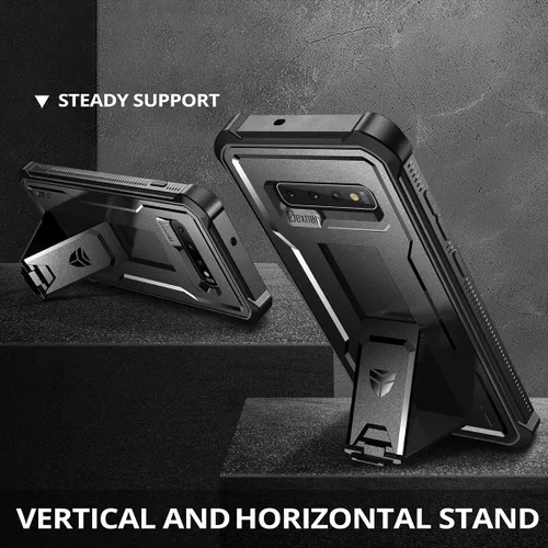 Miniatura 5 de Dexnor Funda para Samsung Galaxy S10+ Plus, [protector de pantalla y soporte integrados] Protección de grado militar resistente a prueba de golpes