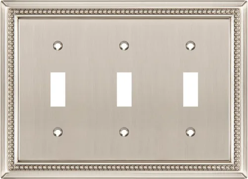 Miniatura 68 de Henne Bery Sunken Pearls - Placa de pared decorativa resistente para interruptor, cubierta para tomacorrientes (doble dúplex, níquel satinado)