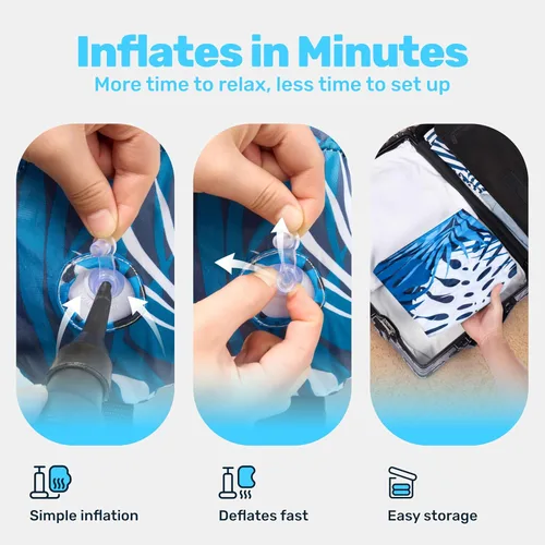 Miniatura 7 de Sloosh Sillas flotantes de piscina para adultos, sillas inflables de piscina, hamaca flotante con patrón de plantas para adultos, flotadores
