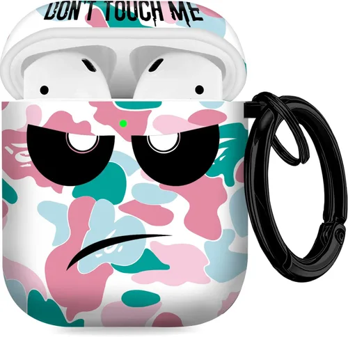 Miniatura 23 de Funda para Airpods, No Me Toques Funda para Airpods con Llavero/Cordón Funda Suave Bonita Resistente a Golpes para Mujeres y Hombres Compatible