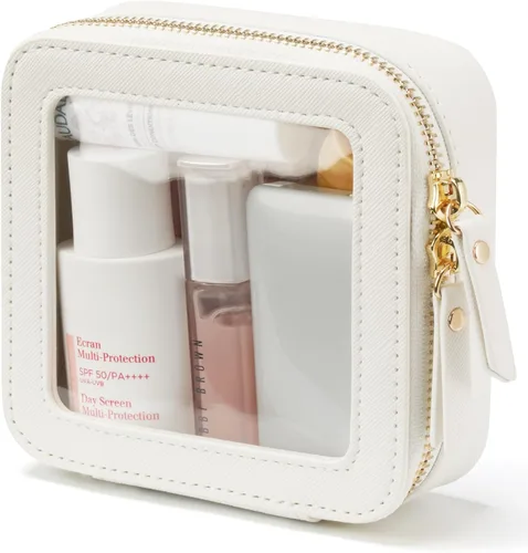 Miniatura 39 de Bolsa de maquillaje transparente Popvibe, estuche de cosméticos de viaje con cremallera, bolsa de aseo transparente con cremallera, organizador Malva