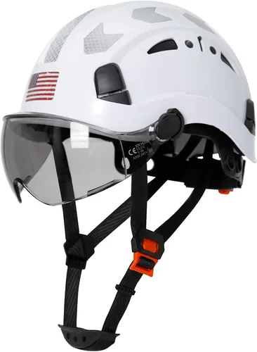 AOLAMEGS Casco de seguridad para construcción – ANSI Z89.1 Tipo Ι Casco de seguridad aprobado por la OSHA con correas para la barbilla, ligeros, Un