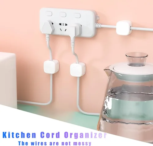 Miniatura 5 de Paquete de 12 soportes organizadores de cables (blanco) con adhesivo fuerte, fácil de abrir para el hogar, oficina, coche, mesita de noche