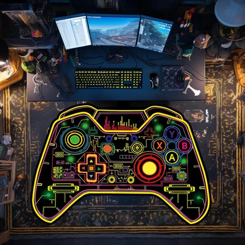 Miniatura 6 de Alfombra de juegos para adolescentes y niños, alfombra de jugadores que brilla en la luz negra, alfombra antideslizante para habitación de niños