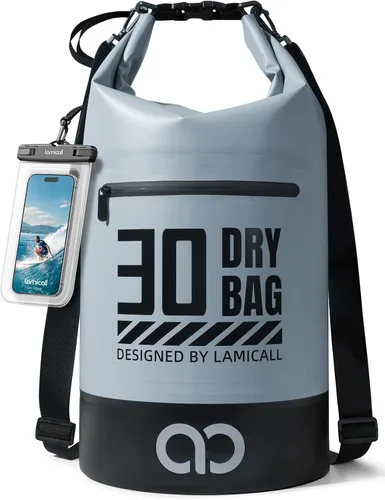 Lamicall Mochila seca impermeable - [Durable y flotante] 5L/10L/20L/30L/40L bolsa grande impermeable con funda impermeable para teléfono para kayak,