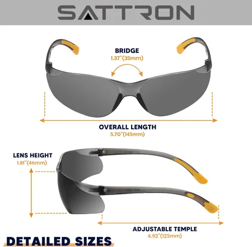Miniatura 6 de Gafas de seguridad tintadas a granel, paquete de 24 unidades, lentes de sol de seguridad con protección UV para hombres y mujeres, ANSI Z87.1, Lente