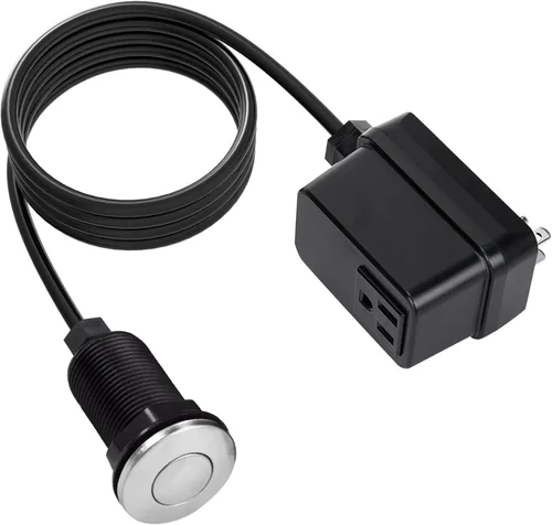 CLEESINK - Interruptor para triturador de basura, kit inalámbrico de encendido/apagado por aire para eliminador de desechos de alimentos, acero