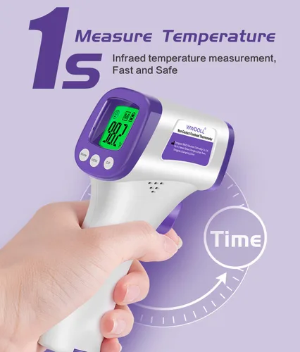 Miniatura 3 de WWDOLL Termómetro infrarrojo para la frente de adultos, sin contacto, termómetro digital con sensor de alto calibre con pantalla LCD