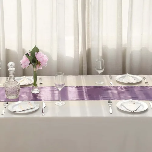 Miniatura 5 de Efavormart - 5 piezas de camino de mesa de satén de alta calidad para bodas, fiestas de cumpleaños, ajuste rectangular y mesa redonda, 12 x 108