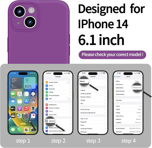 Miniatura 9 de Dssairo Funda magnética para iPhone 14, con 2 protectores de pantalla, silicona líquida mejorada, protección de cámara mejorada, protección