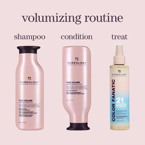 Miniatura 8 de Pureology Acondicionador de volumen puro Para cabello plano, fino y teñido Añade volumen y movimiento Acondicionador ligero Sin sulfatos