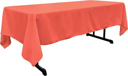 Miniatura 201 de LA Linen Mantel rectangular lavable de popelín de poliéster, resistente a las manchas y a las arrugas, cubierta de mesa 60x84, mantel de tela