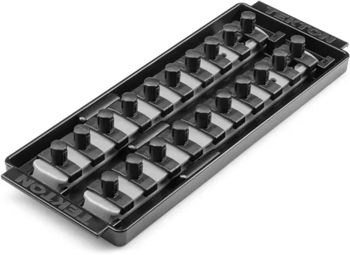 Miniatura 15 de TEKTON 3/8 Pulgadas de accionamiento x 8 Pulgadas de riel de enchufe, 10 clips (negro) OSR11210 Fabricado en EE. UU