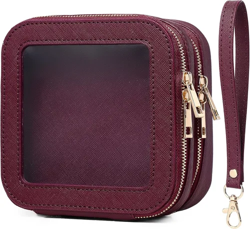 Miniatura 25 de Pinkmik Pequeña bolsa de maquillaje, mini estuche transparente para maquillaje y neceser con cremallera, organizador de bolsos para mujer