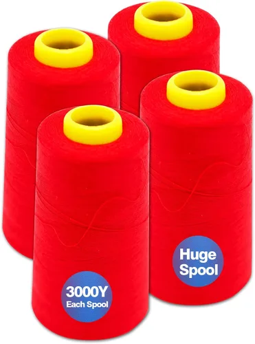 Miniatura 8 de Hilo de serger jaspeado, hilo multiusos para costura, poliéster, 4 conos de 3000 yardas cada carrete para máquina de coser 4 Arco iris