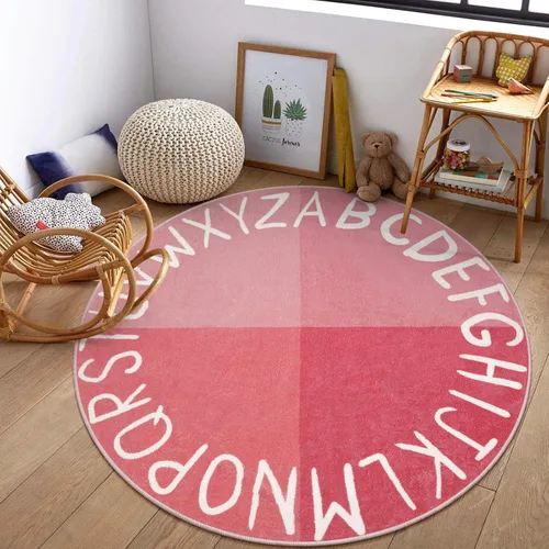 Miniatura 16 de LIVEBOX ABC Play Room - Alfombra redonda para niños, alfombra grande y colorida para guardería, alfombra de área de arcoíris para aula, alfombras