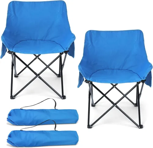 Miniatura 9 de HaSteeL Silla de camping para adultos, juego de sillas portátiles plegables compactas con bolsillos laterales para pesca al aire libre, senderismo