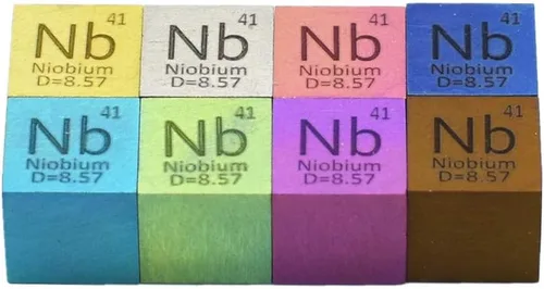 Miniatura 9 de Juego de cubos de elementos de 0.39 pulgadas de densidad, cubos de cobre, hierro, bismuto y titanio para recolección de mesas periódicas de hasta