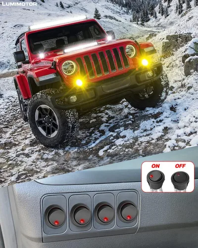 Miniatura 8 de Arnés de cableado de 1 conductor, barra de luz LED, kit de arnés de cableado con interruptor de roca para luces antiniebla LED, barra de luz LED