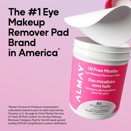 Miniatura 3 de Almay Almohadillas removedoras de maquillaje, micelar suaves, hipoalergénicas, sin fragancia, dermatólogos y oftalmólogos probadas
