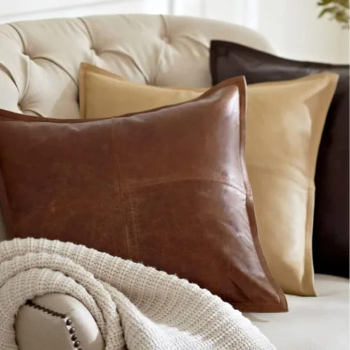 Funda de almohada 100% piel de cordero – Funda para cojín de sofá, fundas decorativas para sala de estar y dormitorio (16 x 16 pulgadas, color Marrón