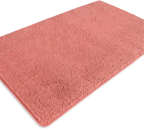 Miniatura 64 de Alfombra de baño pequeña de 12 x 18 pulgadas, lavable y absorbente, antideslizante, alfombra de baño de felpilla gruesa y suave para baño, ducha