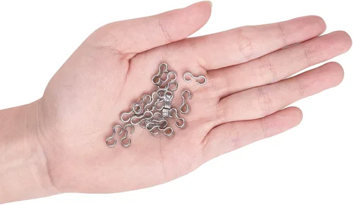 Miniatura 4 de Airs&Opulence - 200 conectores de cadena de acero inoxidable de 0.47 pulgadas, 8 formas, conectores de gancho de cadena abierta para hacer joyas 3