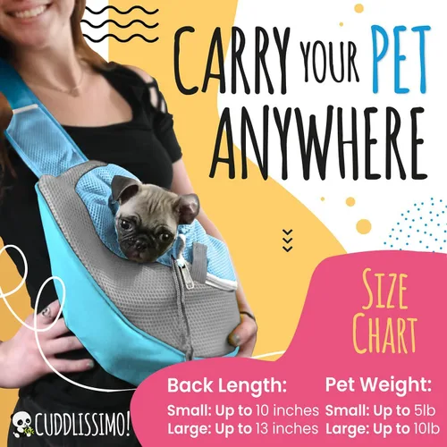Miniatura 3 de Cuddlissimo! Bolsa de transporte para mascotas – Bolsa de transporte para perros pequeños, cachorros y gatos, para perros, perritos, Yorkie, Azul