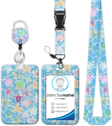 Miniatura 12 de Portatarjetas de concientización sobre autismo con cordón, cordones para insignias de identificación para mujeres, lindo carrete retráctil