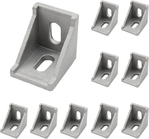 Miniatura 8 de Paquete de 10 soportes de esquina de perfil de aluminio, cierre de junta de ángulo recto en forma de L, conector para perfil de extrusión