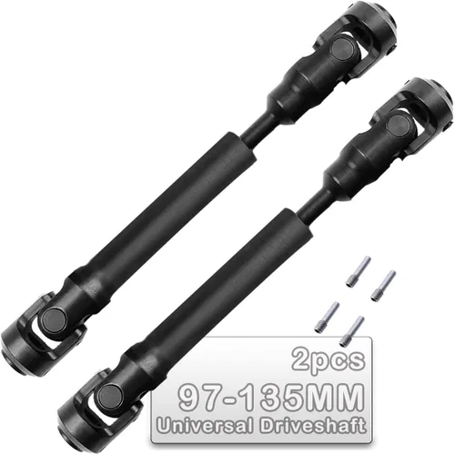 Miniatura 11 de 2 piezas de 4.606-6.457 in de eje de transmisión universal RC actualizaciones para 1/10 Axial SCX10 SCX10-II Redcat D90 Gen7 /Pro RC4WD GEN8 RC