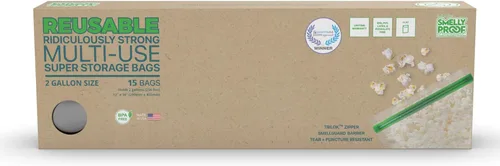 Miniatura 2 de Smelly Proof Bolsas reutilizables para almacenamiento de alimentos diseñadas y MFG, fabricadas en Estados Unidos, aptas para lavavajillas, fáciles